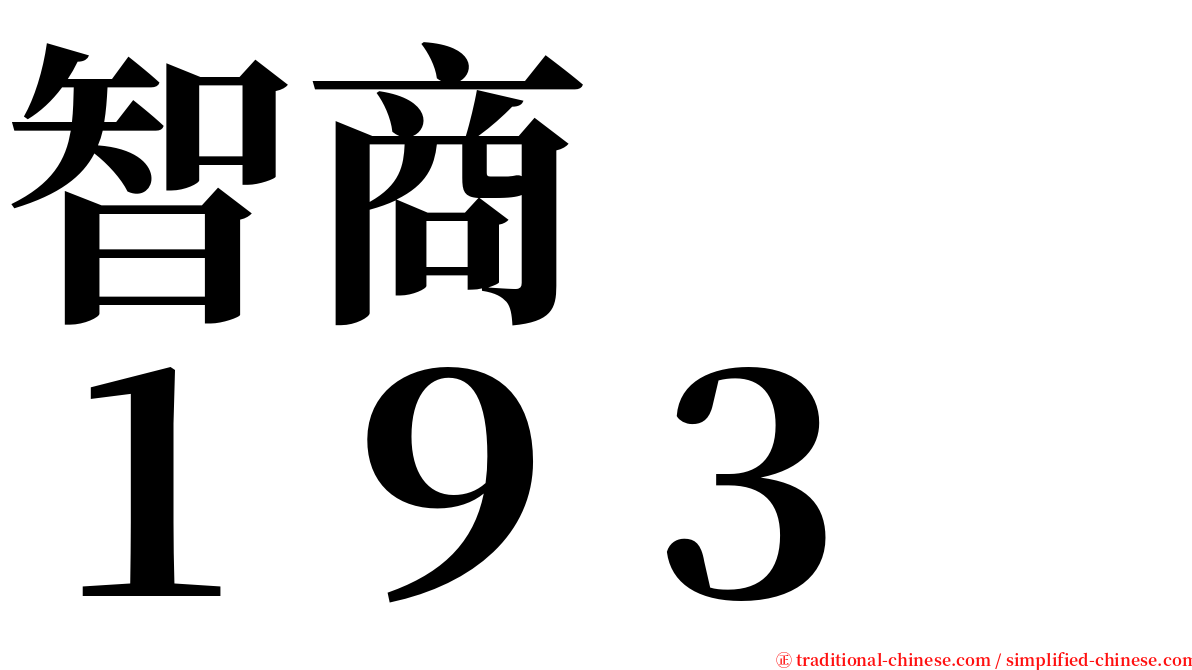 智商　　１９３ serif font